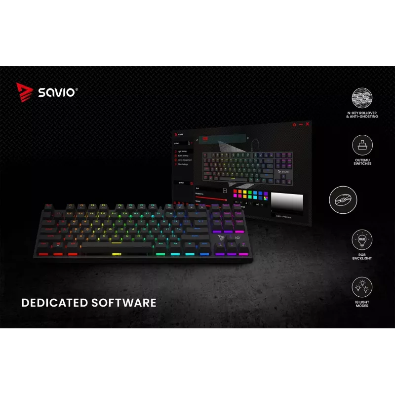 Mechanische Tastatur RGB Tempest X2 Outemu Blue Savio Savgk-tempest X2 Bl