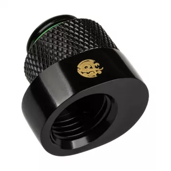 Adapter BitsPower X-Cross G1/4 Zoll Außengewinde auf G1/4 Zoll Innengewinde, 5 mm Versatz, mattschwarz