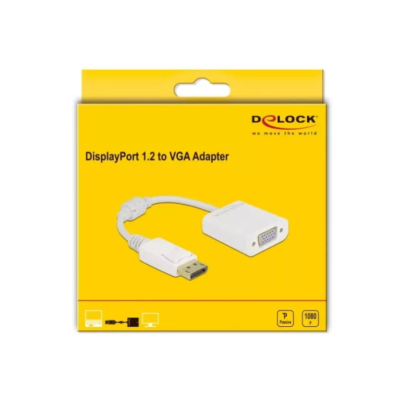 Adapter DisplayPort 1.2 Stecker auf VGA Buchse DeLOCK 61007
