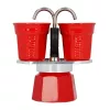 Bialetti Mini Express Kaffeemaschine rot 2 Tassen + 2 Tassen
