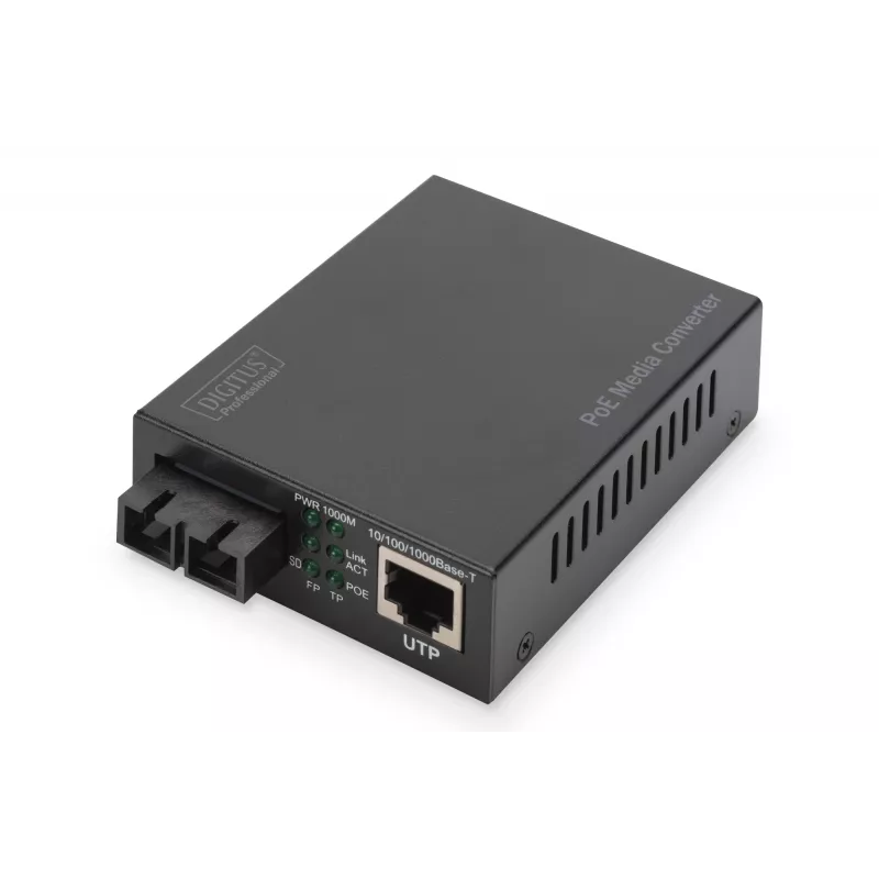 Digitus Gigabit-PoE-Medienkonverter, RJ45 / SC, MM, PSE