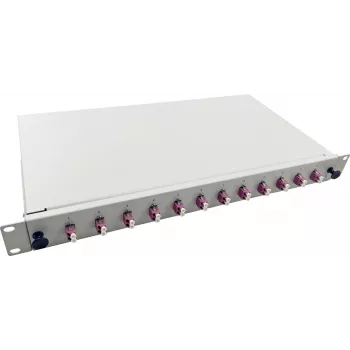 Helos LWL 19 Spleißbox 12 x LC Duplex OM4 spleißfertig Grau (375558)