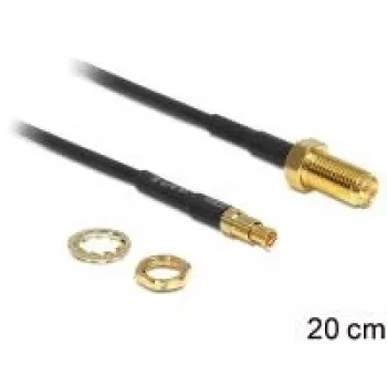 Koaxialkabel DeLOCK 88483 RG-174 0,2 m RP-SMA TS-9 Schwarz