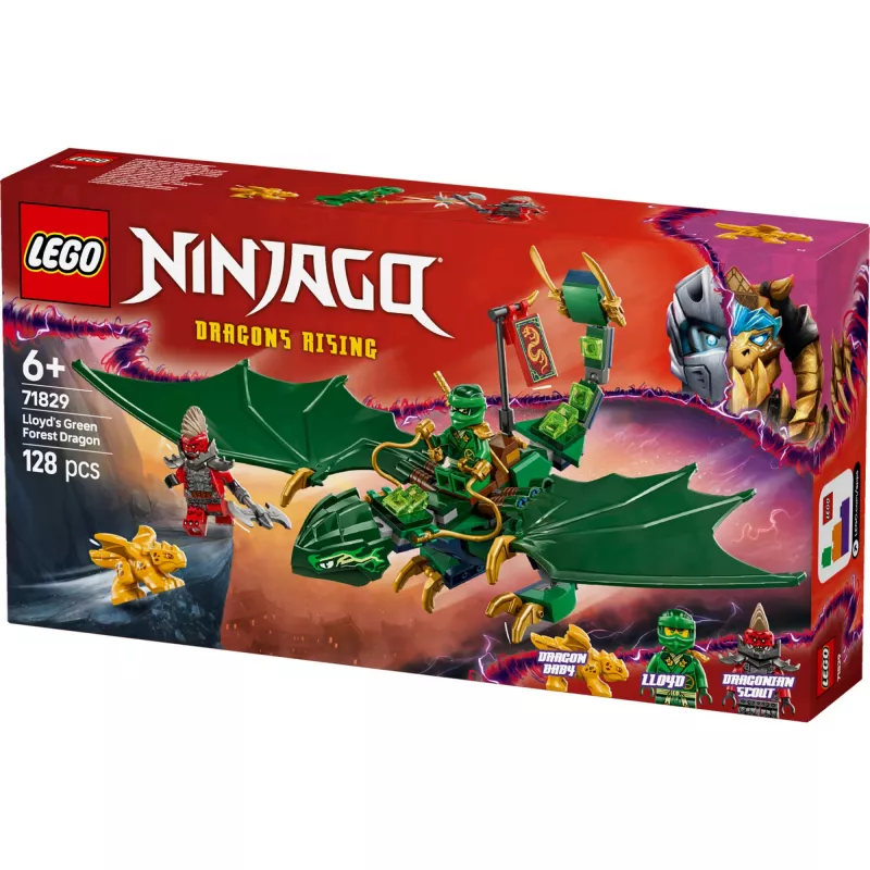 Bauspielzeug LEGO NINJAGO 71829 Lloyds Grüner-Wald-Drache, 128 Teile, 2 Minifiguren, ab 6 Jahren