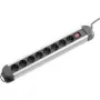Steckdosenleiste Renkforce 815A-CMB, 8 Steckdosen, schwarz/silber, mit Schalter