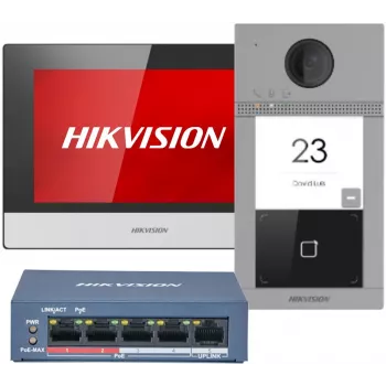 Hikvision DS-KIS604-S(C) Video-Türsprechanlage 2 MP 17,8 cm (7 inch) Schwarz, Grau, Silber