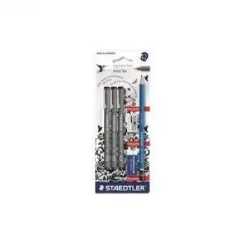 Staedtler 308 SBK3P Pigmentliner-Set, Schwarz