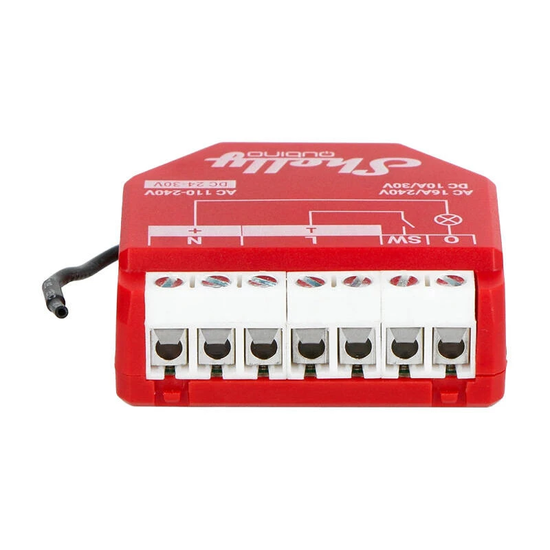 Intelligenter Schalter Shelly W 1PM Kunststoff 16A 110–240V, Z‑Wave, 868,4 MHz, rot, 42×37×16 mm