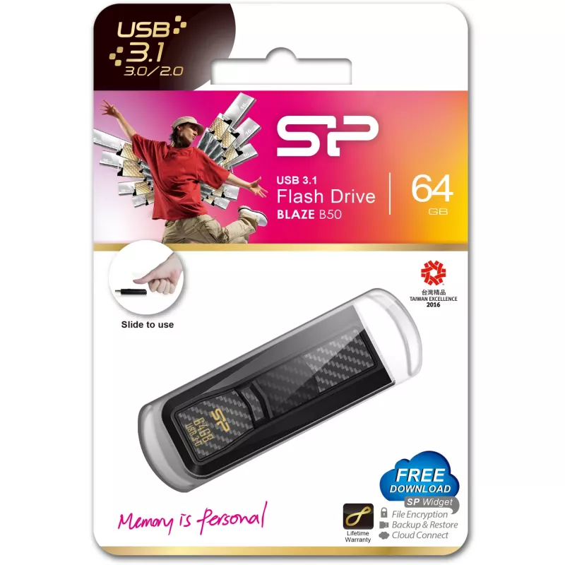 USB-Flash-Laufwerk Silicon Power 64 GB USB Typ-A 3.2 Gen 1 Blaze B50