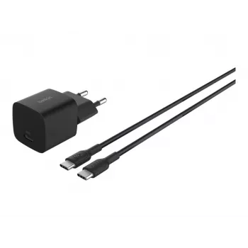 AC Indoor-Ladegerät Belkin BoostCharge 25 W USB-C PD/PPS, 1 m Kabel, Schwarz — für Spielekonsolen, Smartphones, Tablets