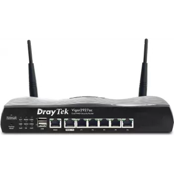 Draytek Vigor 2927ac - Wireless Router 5-Port-Switch - 1GbE - WAN-Ports: 2 - Wi-Fi 5 - Dual-Band (v2927ac-DE-AT-CH)