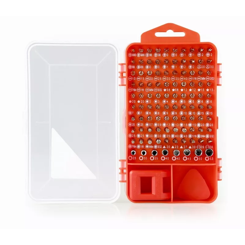 Manuelles Schraubendreher-Set GEMBIRD TK-SD-07 — 90-teilige Kombinationsschraubendreher und Bits, magnetische Spitzen, roter Tragekoffer