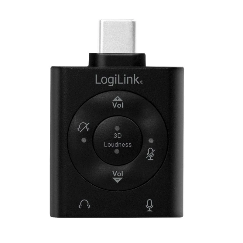 USB3.2 Audio-Adapter USB-C/Stecker auf 2x 3,5-mm-Buchse 7.1