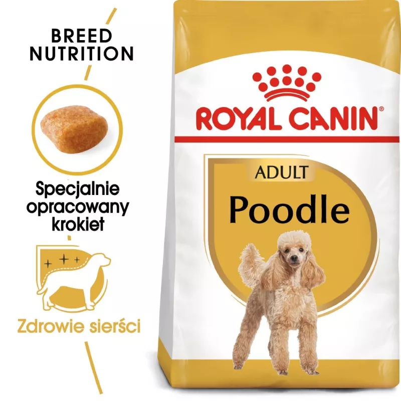 Royal Canin Poodle Adult Trockenfutter für Hunde 1,5 kg — Huhn, 30 % Protein, 19 % Fett