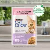 Purina Cat Chow Sensitive Gig mit Lachs und Zucchini in Sauce - Nassfutter für Katzen - 85 g