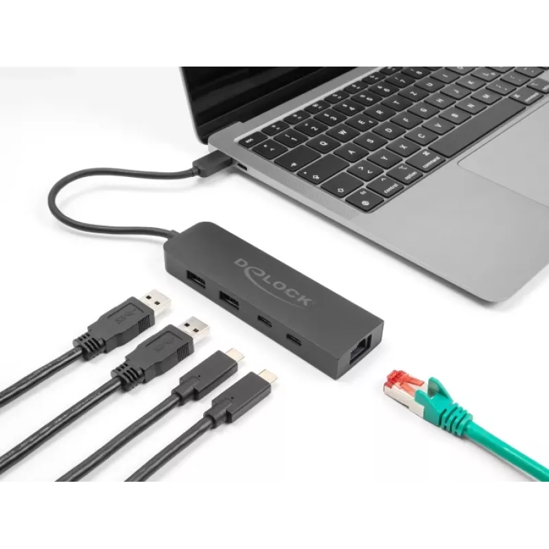 USB-Hub DeLOCK 10 Gbit/s mit 2,5-Gigabit-LAN und PD 85 Watt