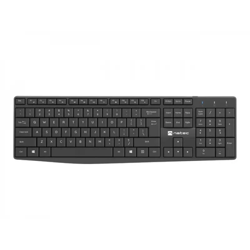Kabelgebundenes USB-Tastatur- und Maus-Set NATEC SQUID — QWERTY US International, 105 Tasten, Schwarz, 1600 DPI Maus