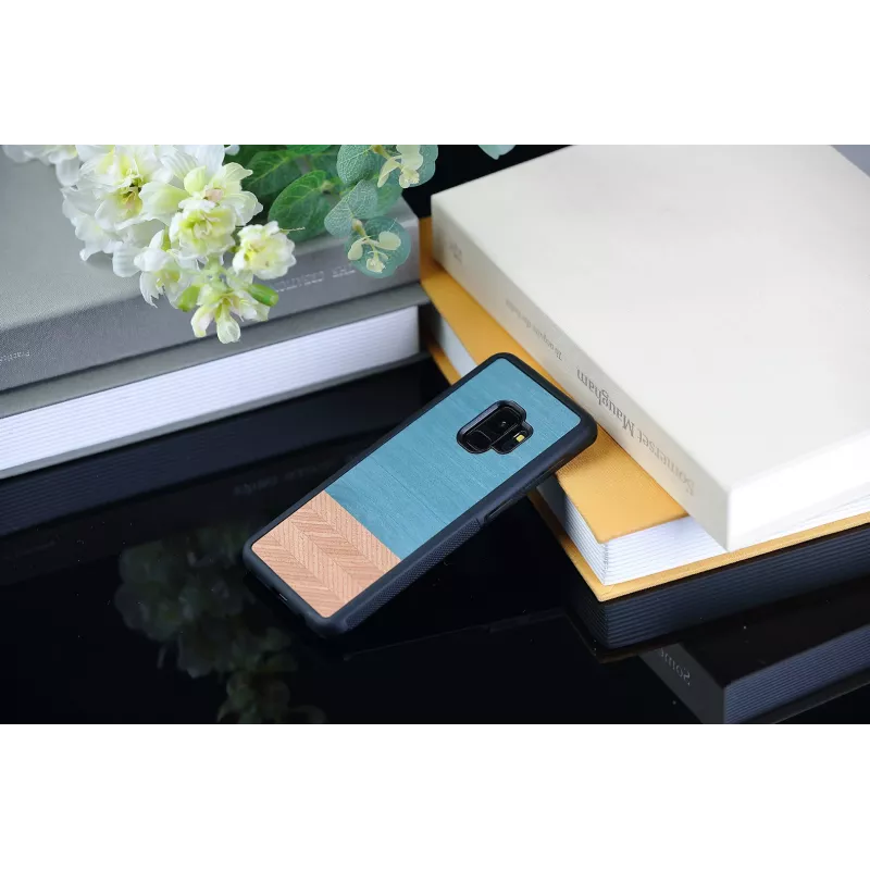 Smartphone-Hülle man and wood für Samsung Galaxy S9 Denim Schwarz