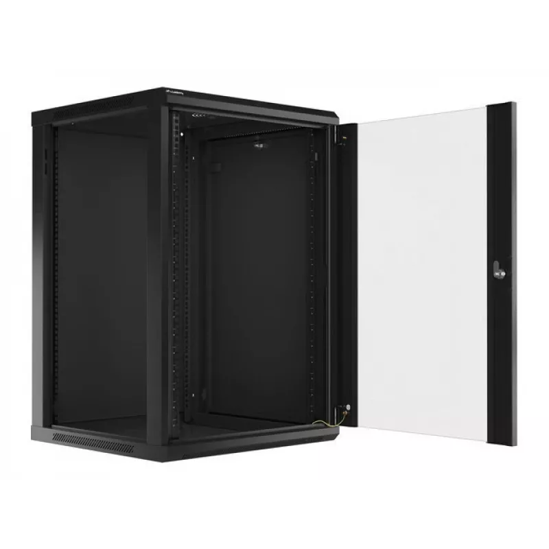 Wandmontierbarer Rack-Schrank LANBERG WF01-6618-10B, 18U, 600×600×907 mm, schwarz, 60 kg