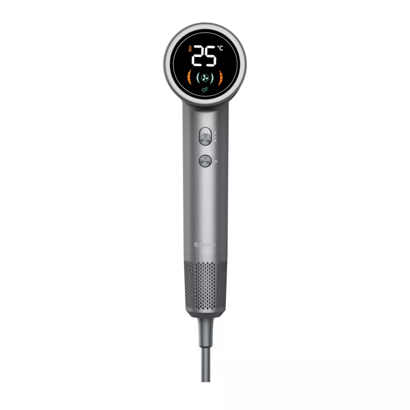 Haartrockner DENVER HDD-1400DGR 1400 W, grau, 110–240 V, 1,8 m Kabel, 25–75 °C, 70×89×280 mm