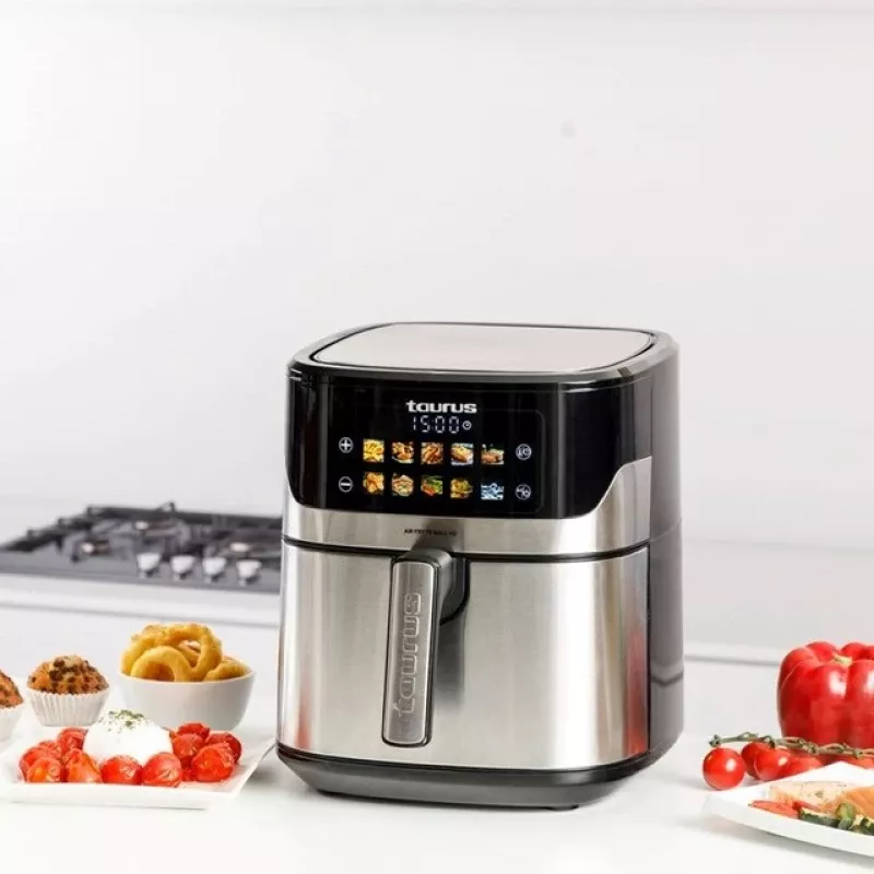 Heißluftfritteuse Taurus Air Fry 7S 1600W 6,5L, Edelstahl, 8 Programme, 80–200°C, Touch-Steuerung