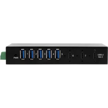 EXSYS GmbH 7-Port USB 3.2 Gen 2x1 Metall-HUB, 2x C + 5x A-Anschluss (EX-12297HMS)