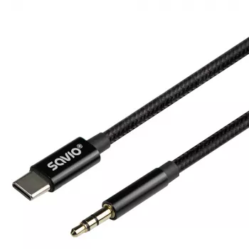 Audio-Kabel Savio CL-187 1m Schwarz Stecker auf Stecker
