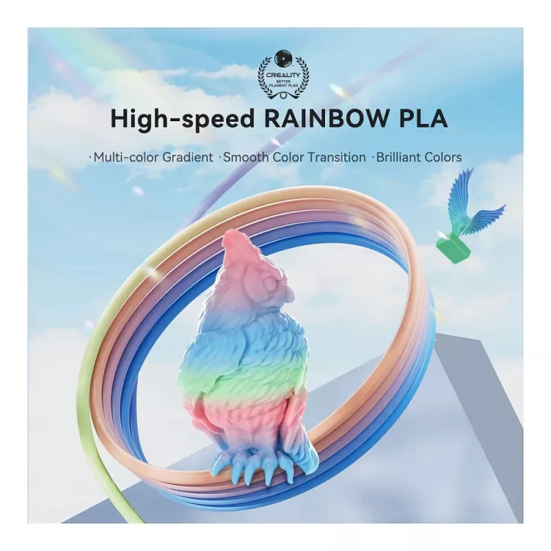 Filamentspule Creality PLA 1.75 mm 1 kg — Blau, Grün, Rosa (3301010425)