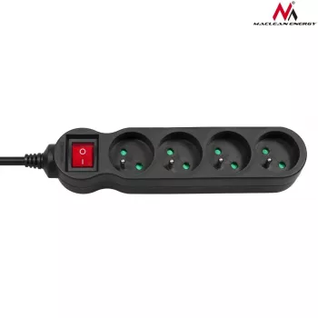 Maclean MCE180 Steckdosenleiste 1,4 m 4 Innensteckdosen Schwarz