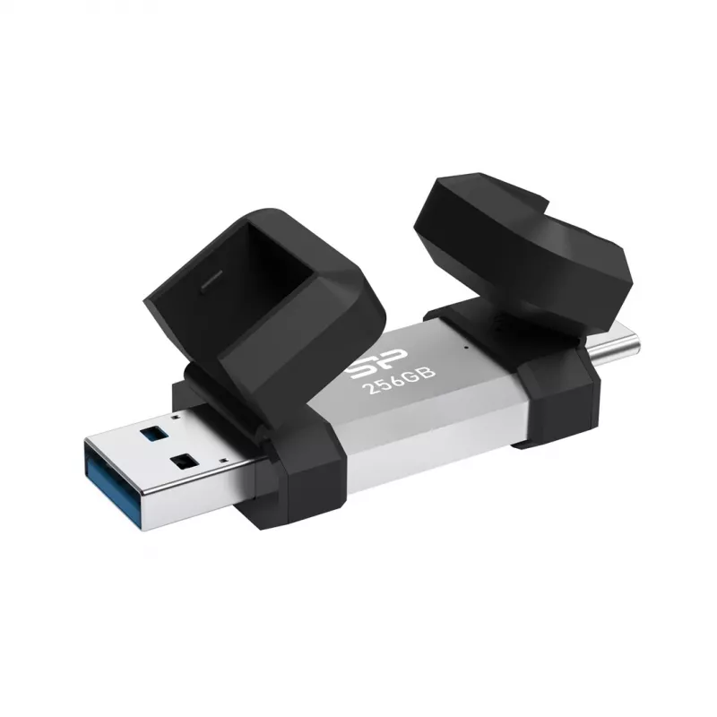 USB-Stick Silicon Power 256 GB USB Typ-A / USB Typ-C, USB 3.2 Gen 1, Aluminium‑Gummikappe