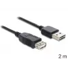 USB-Kabel DeLOCK EASY-USB 2.0-A 2m Schwarz