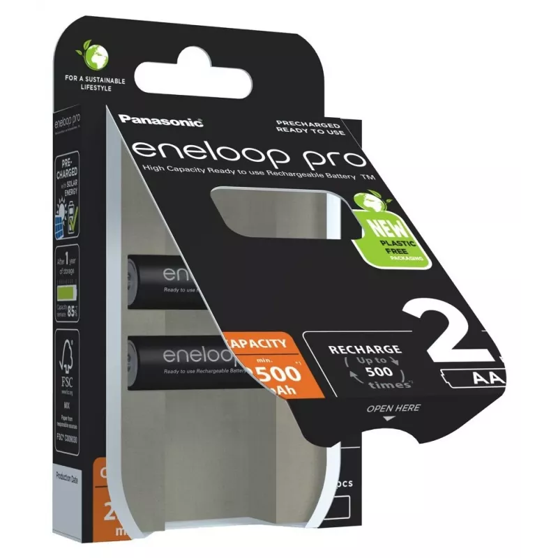 Akkus PANASONIC ENELOOP PRO AA 2500 mAh 2 Stück (BK-3HCDE/2CP)
