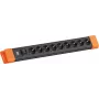 Steckdosenleiste Bachmann CONNECTUS mit 9x CEE 7/3-Steckdosen, 1x Schalter, 2,0 m Kabel — schwarz/orange