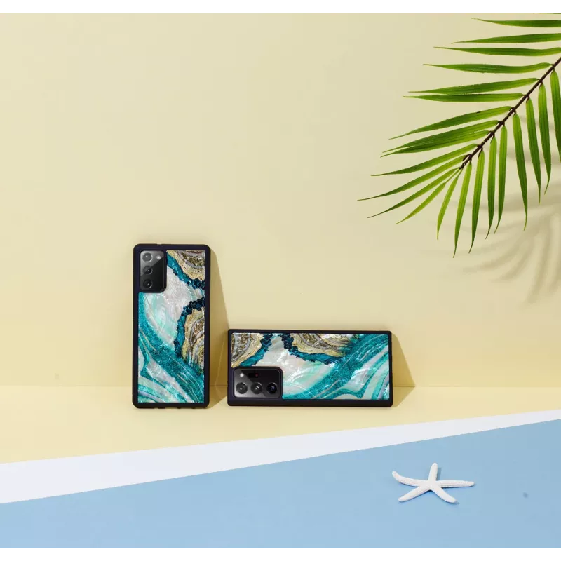Schutzhülle iKins für Samsung Galaxy Note 20 Ultra — Aqua-Achat-Design