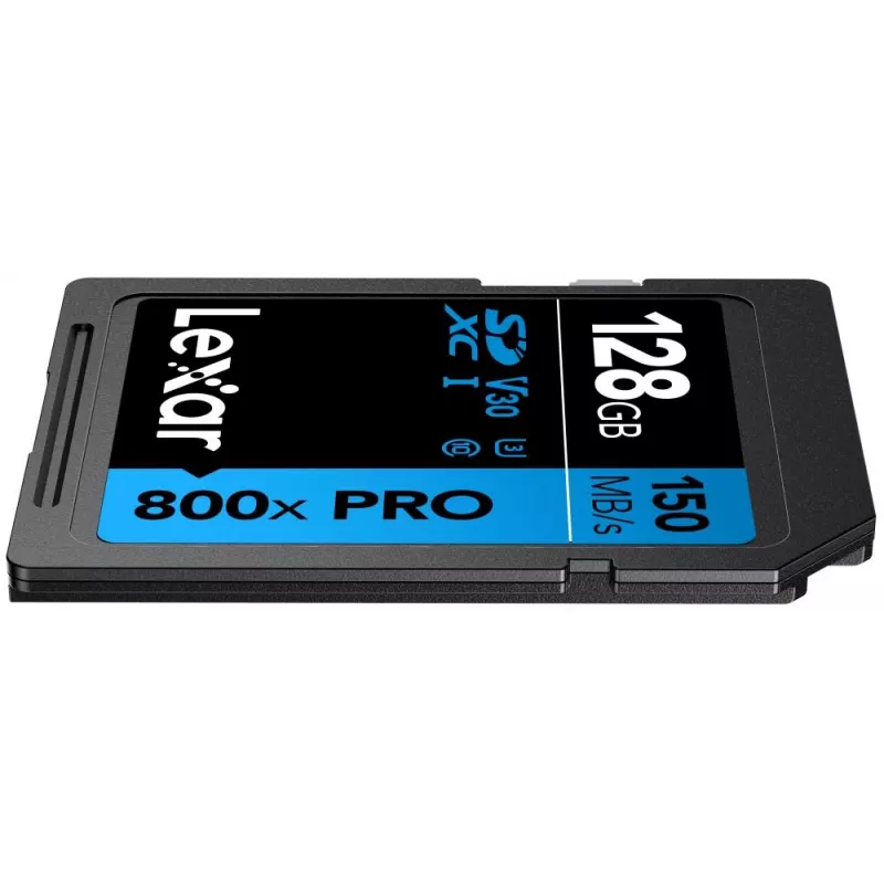 SDXC-Speicherkarte Lexar 128GB UHS-I 800xPRO Class 10 U3 V30 — 150 MB/s Lesen, 45 MB/s Schreiben, Schwarz