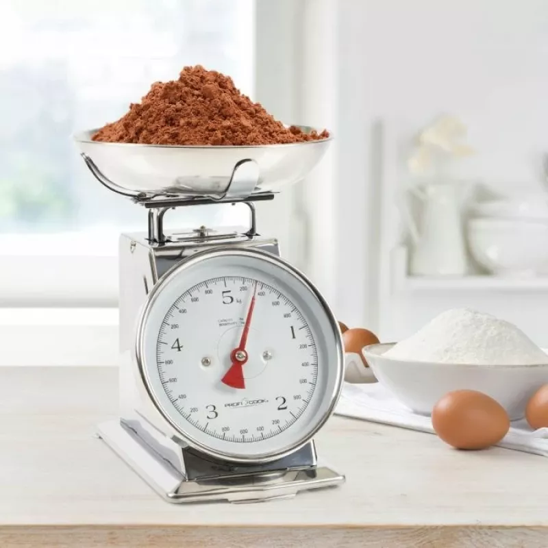 Mechanische Küchenwaage ProfiCook PC-KW 1247 – Edelstahl, 5 kg Kapazität, 1 L Schüssel, Tara-Funktion