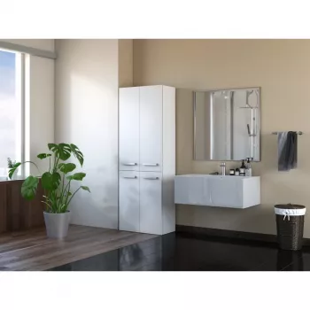 Topeshop NEL 2K DD weißer Badezimmerschrank Weiß