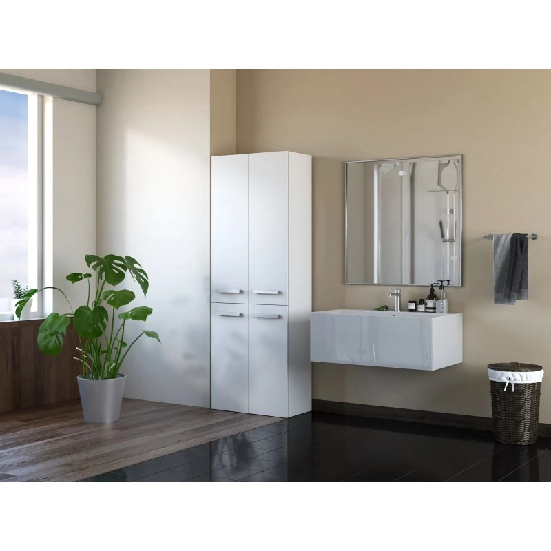 Topeshop NEL 2K DD weißer Badezimmerschrank Weiß
