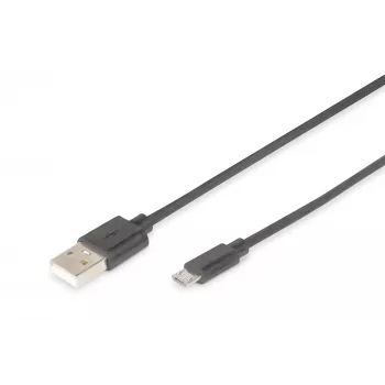 Assmann USB-Verbindungskabel, Typ A - Micro B, M/M, 1,0 m, USB 2.0 kompatibel, UL, schwarz (AK-300127-010-S)