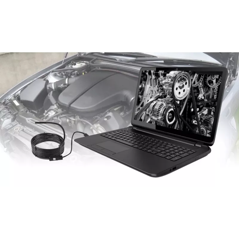 USB-Endoskop MEDIA-TECH ENDOSCOPE 66° CMOS, 640x480 30fps, IP67, 6 LEDs, Magnet & Haken