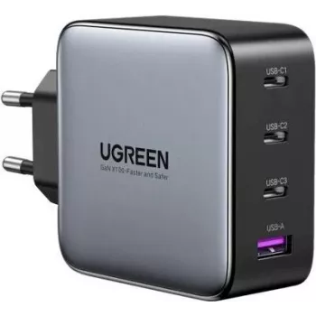 Ugreen 45515B Ladegerät für Mobilgeräte Grau AC Schnellladung Indoor