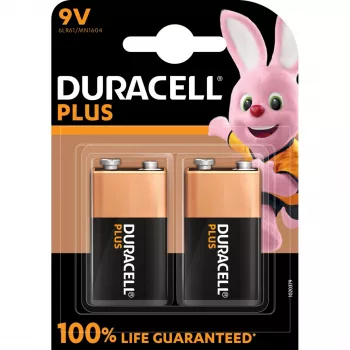 Battery Duracell Plus 9V (MN1604) — 2er-Pack, 0,102 kg Gesamtgewicht