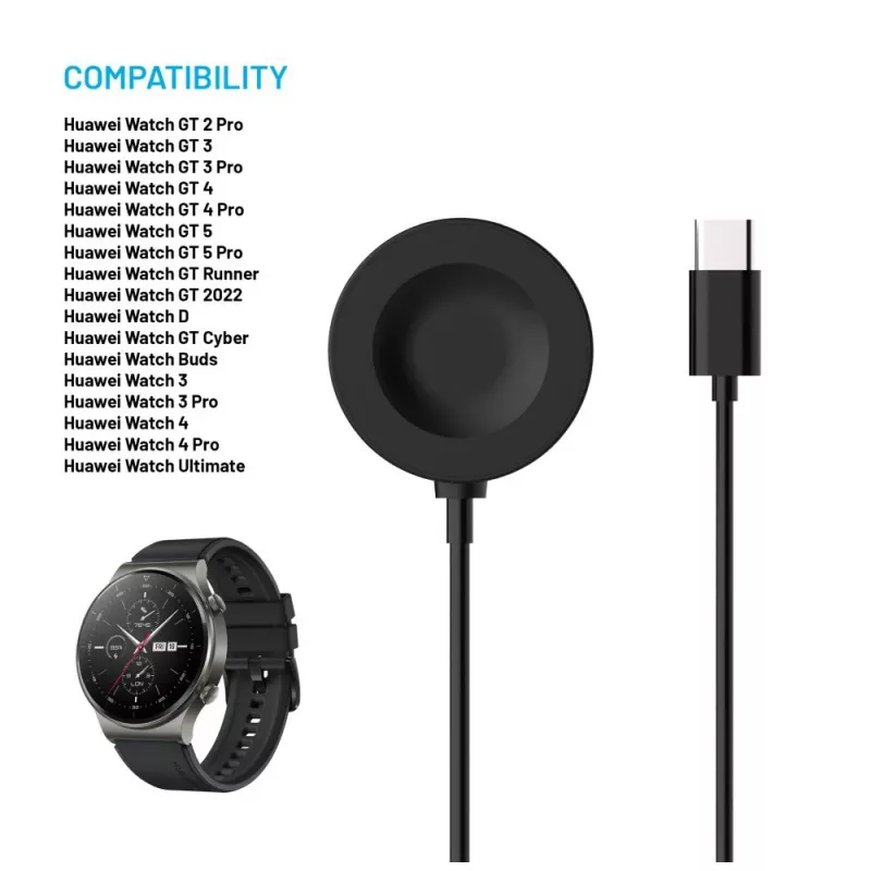 Festes USB-C-Kabel für Huawei Watch GT/GT 3 Pro/Watch 4/4 Pro/Watch 5/5 Pro von FIXED