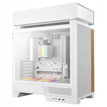 Desktop-PC-Gehäuse DeepCool CL6600 WH — weiß, unterstützt ATX/PS2/SFX/SFX-L-Netzteile, 140 mm vorne, 120/140 mm oben/hinten, 2,5-Zoll- und 3,5-Zoll-Laufwerke