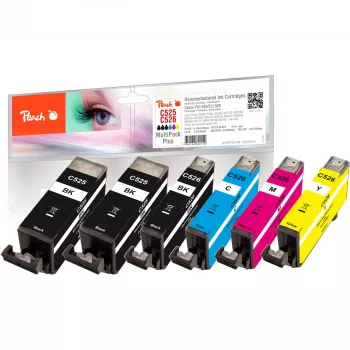 Peach PI100-249 Tintenpatrone 6 Stk. Kompatibel Schwarz, Cyan, Magenta, Photo schwarz, Gelb