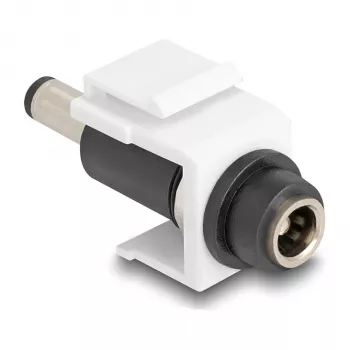 DeLOCK Keystone-Modul DC 5,5 x 2,1 mm Buchse auf Stecker weiß