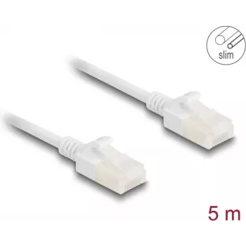 Netzwerkkabel DeLOCK RJ45 Cat.6A Stecker auf Stecker 5m weiß
