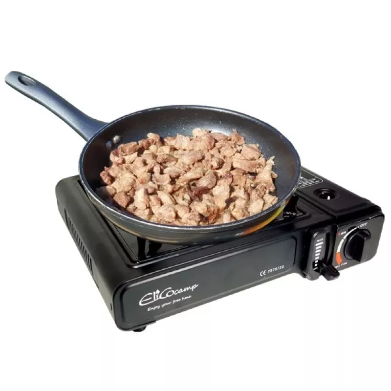 ELICO BDZ-155B Tragbarer Camping-Gasherd für 2,2 kW Kartuschen, Piezozündung.