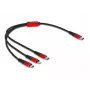 USB-Ladekabel DeLOCK 86710 3-in-1 USB Type-C auf Lightning Micro USB 30 cm Schwarz Rot