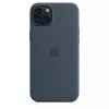 Apple iPhone 15 Plus Silikon Case mit MagSafe - Sturmblau